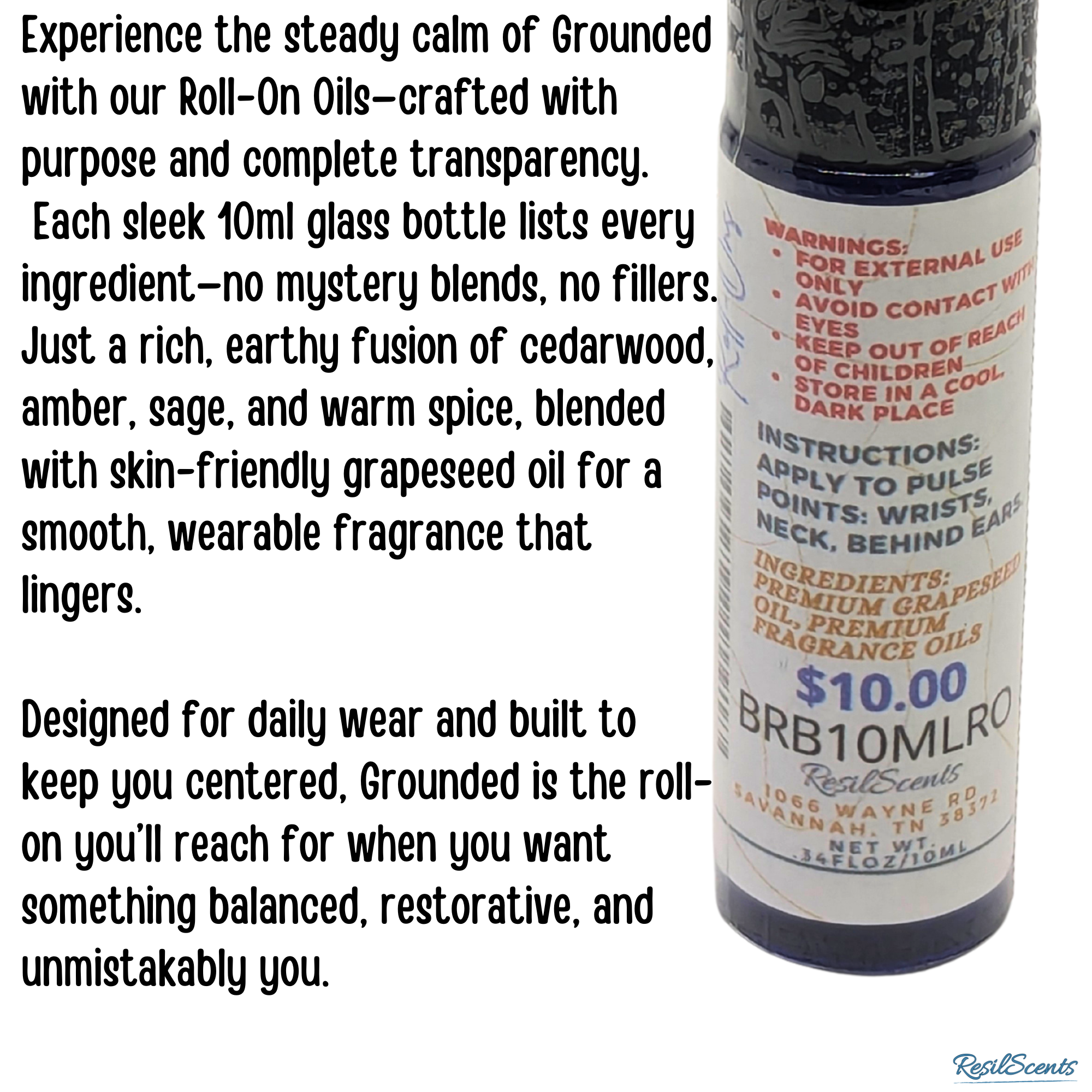 Grounded™ Roll-On Oil – Earthy. Steady. Centering. | ResilScents™