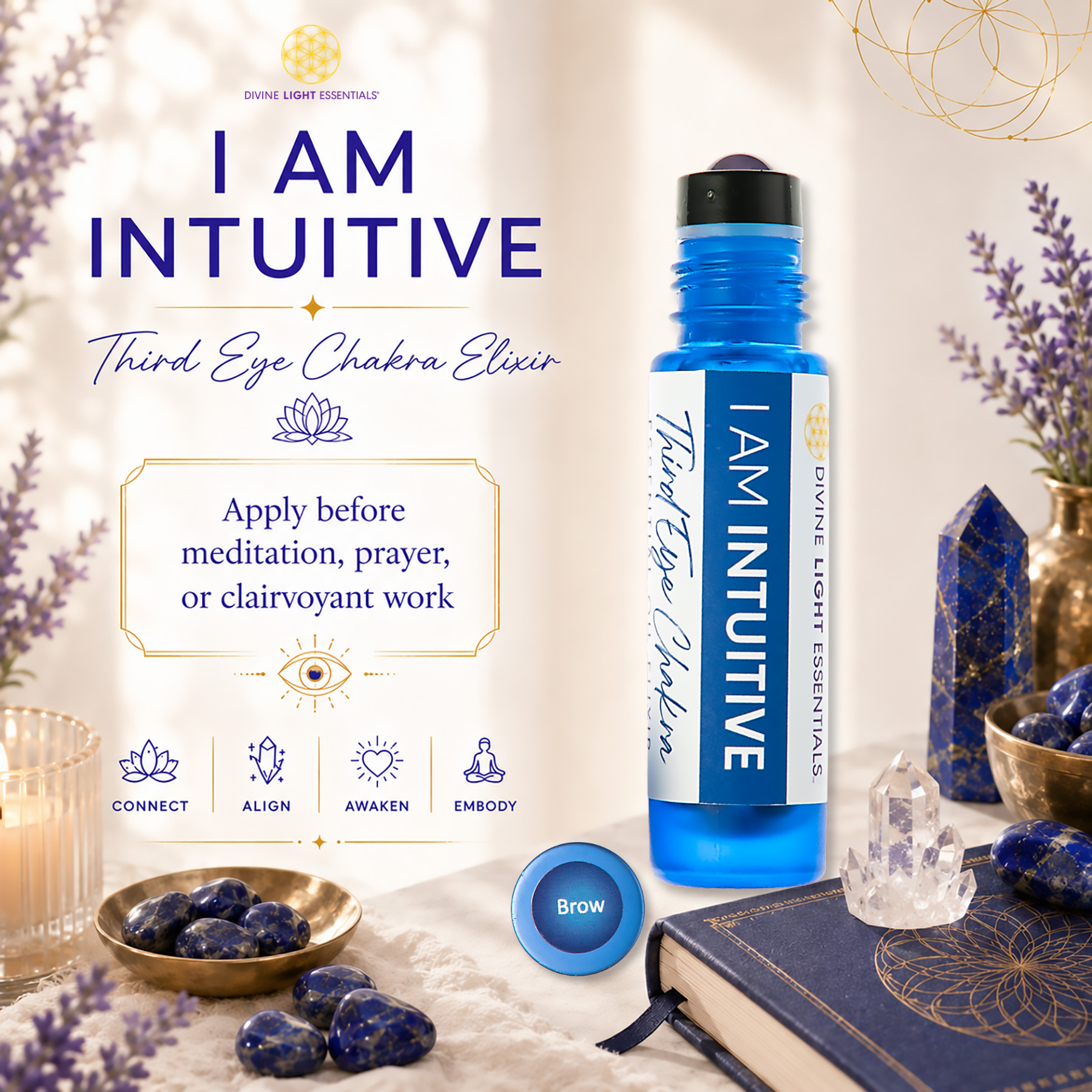 I Am Intuitive Essential Oil Elixir - Third Eye Chakra - Telepathy - Lucid Dreaming - Spirit Guides