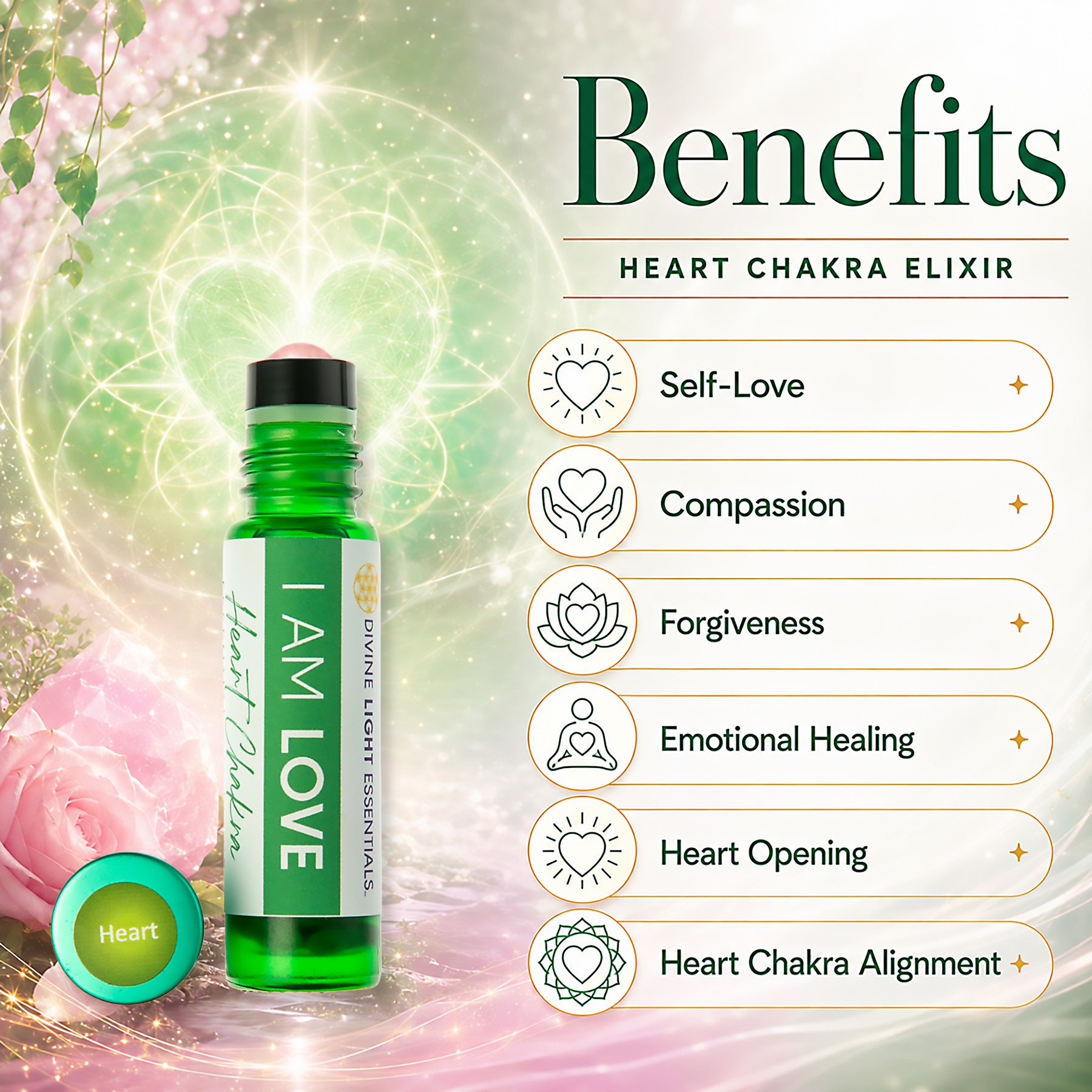 Love Yourself Elixir Bundle - Essential Oils for Love - Truth - Intuition - 3 Roller Bottles