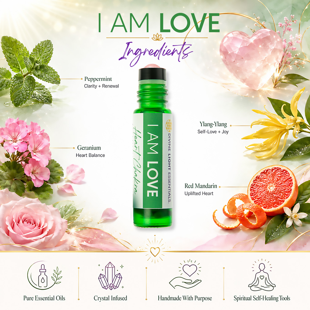 I Am Love Essential Oil Elixir - Heart Chakra - Self-love - Compassion - Forgiveness