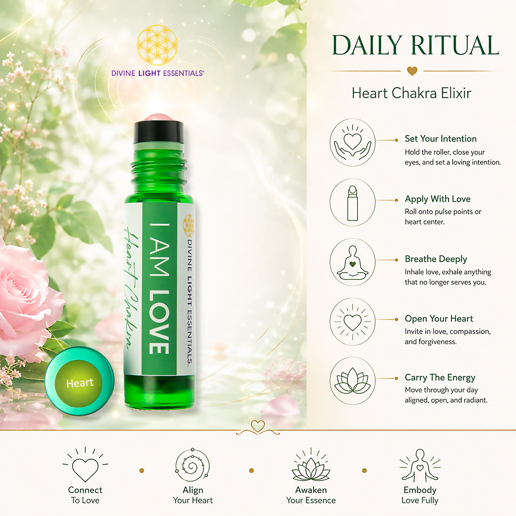 Love Yourself Elixir Bundle - Essential Oils for Love - Truth - Intuition - 3 Roller Bottles