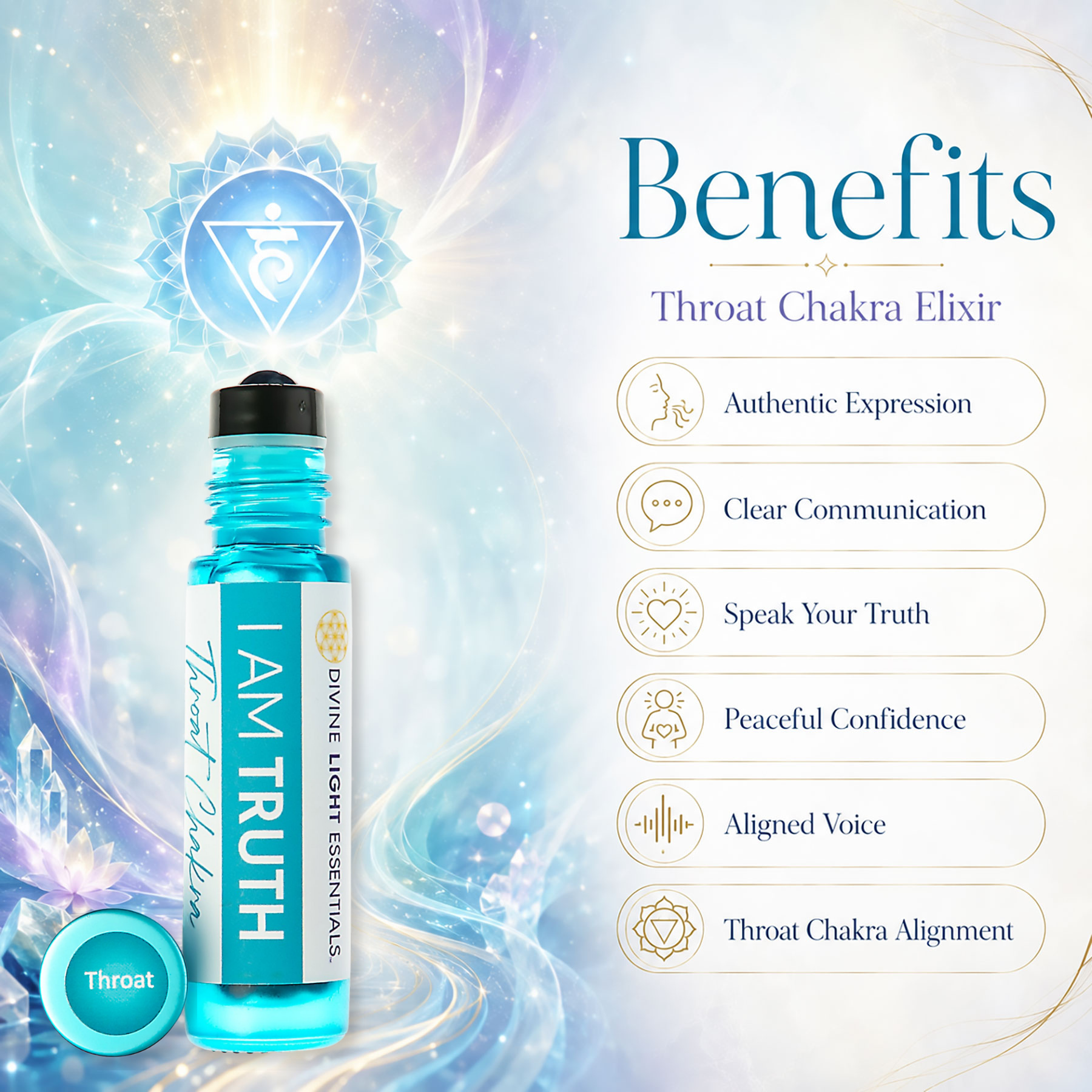 I Am Truth Essential Oil Elixir - Throat Chakra - Good Communication - Honesty