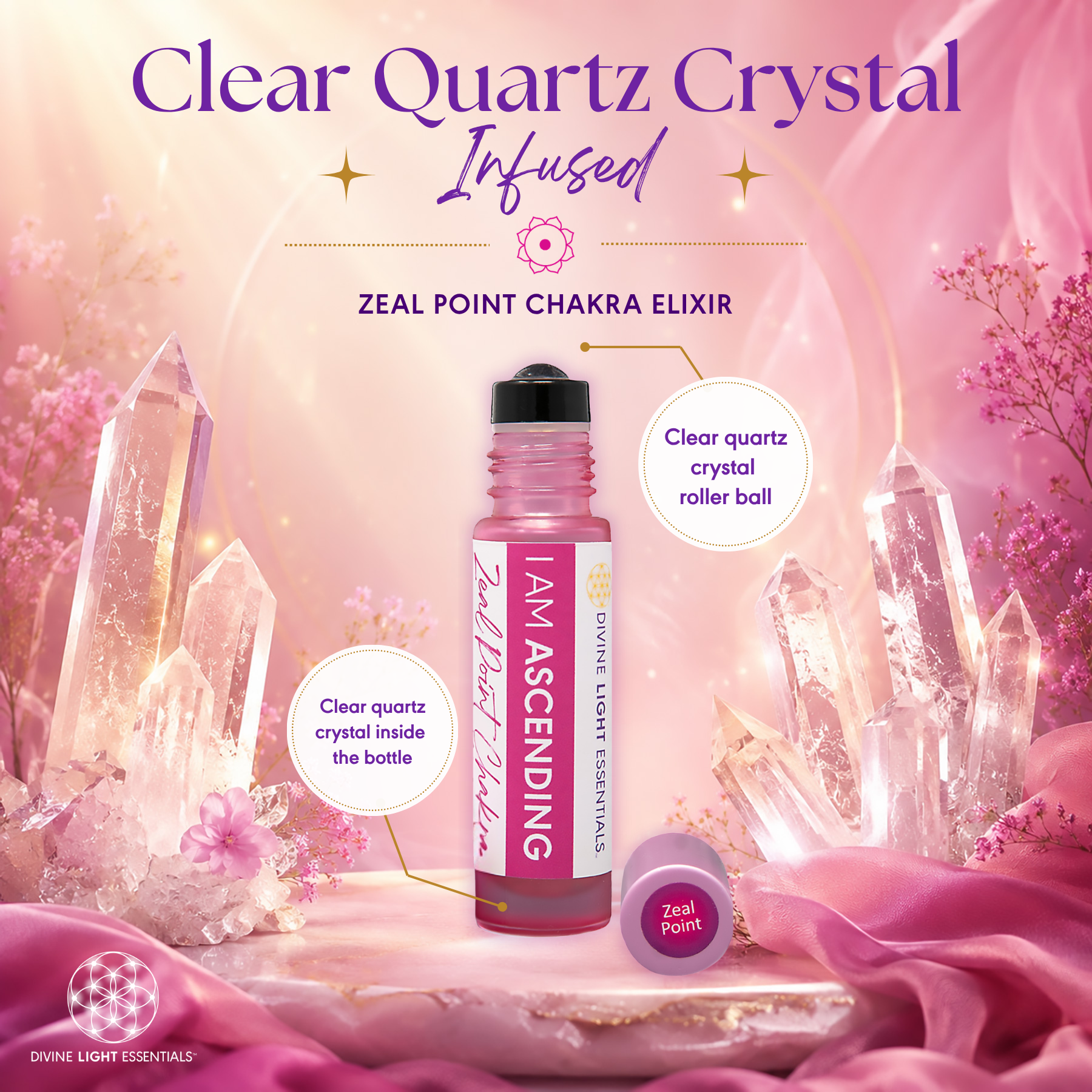 I Am Ascending Essential Oil Elixir - Zeal Point Chakra - Awaken Spiritual Gifts - Divine Harmony