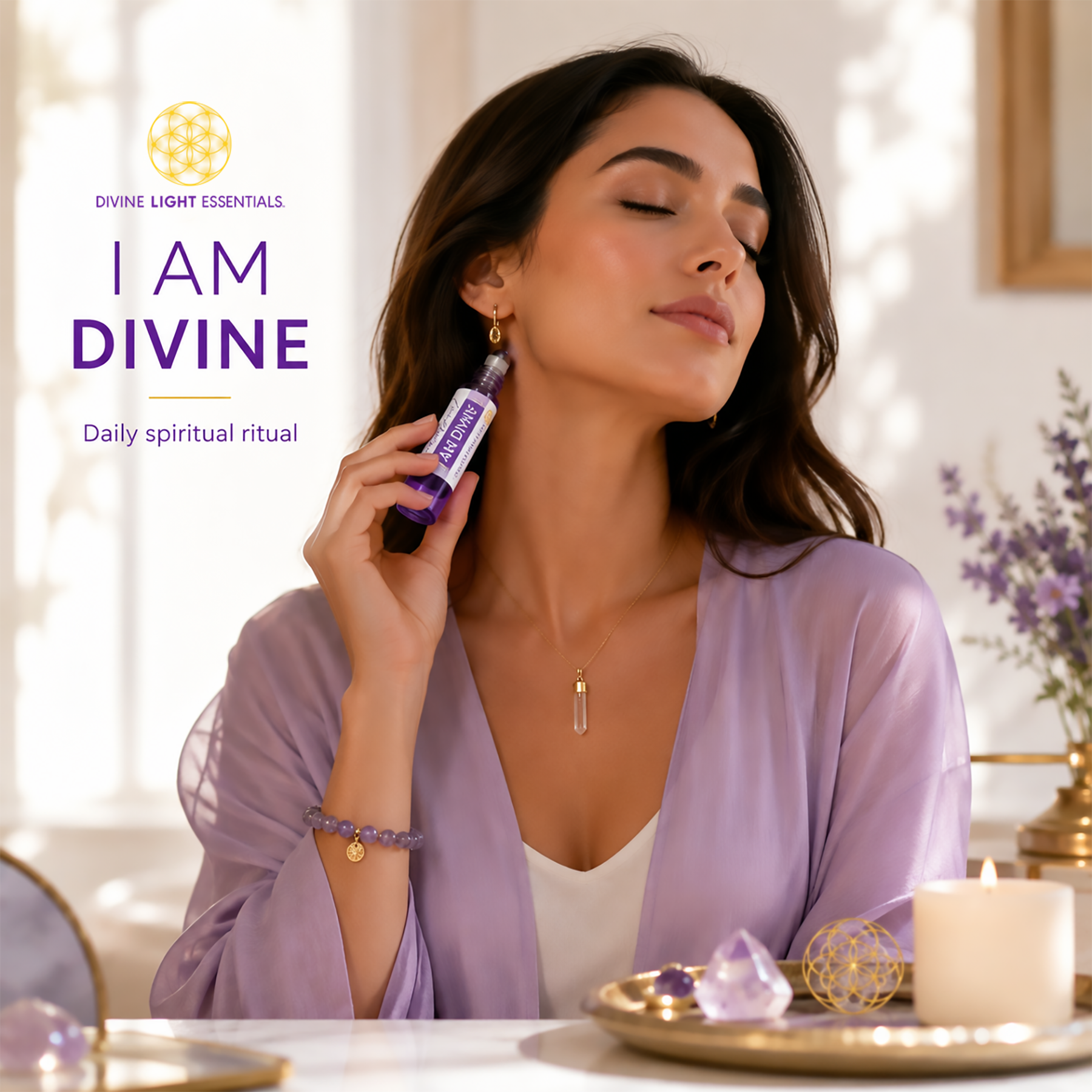 I Am Divine Essential Oil Elixir - Crown Chakra - Spiritual Guidance - Divinity - Intuition