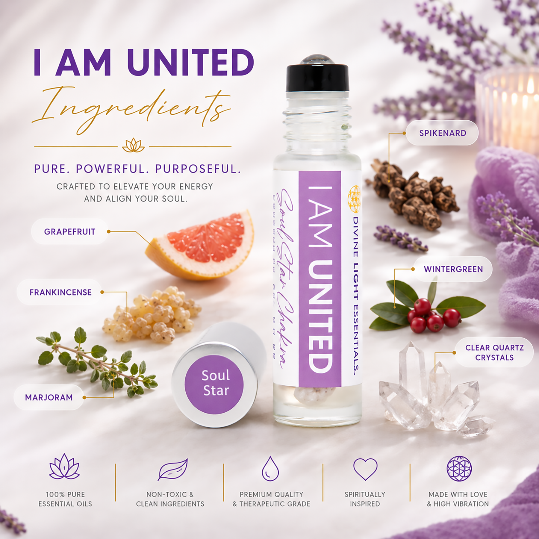 I Am United Essential Oil Elixir - Soul Star Chakra - Unity Consciousness - Oneness